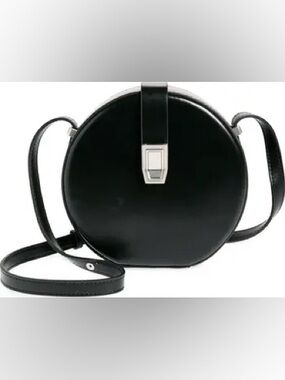 rag & bone Max Circular Leather Crossbody Bag with Silver Hardware